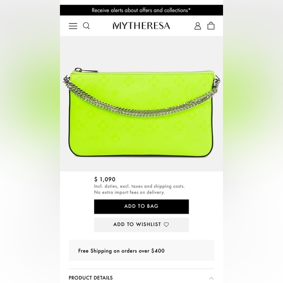Christian Louboutin Loubila Leather Clutch — Neon Green / Like New - Picture 6 of 8